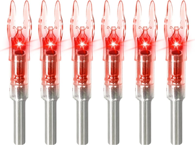 LEANPRO Store 6/12 PCS S Lighted Nocks for Arrows .244"/6.2mm Inside Diameter Lighted Arrow Nocks for Archery Hunting - Image 1